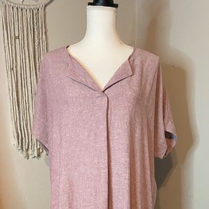 Pure Jill linen and rayon dipped-hem dress